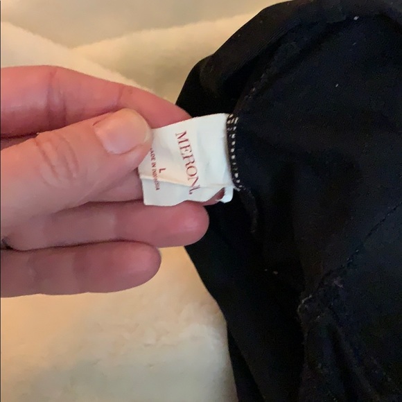 Black one piece bathing suit with skirting - Picture 3 of 5